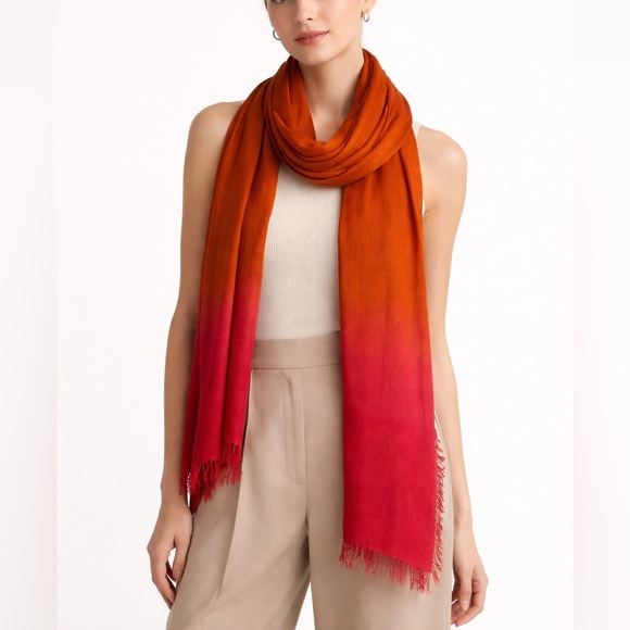 Bottega Veneta Modal Cashmere Ombré Fringed Scarf Made in Italy - Picture 2 of 6